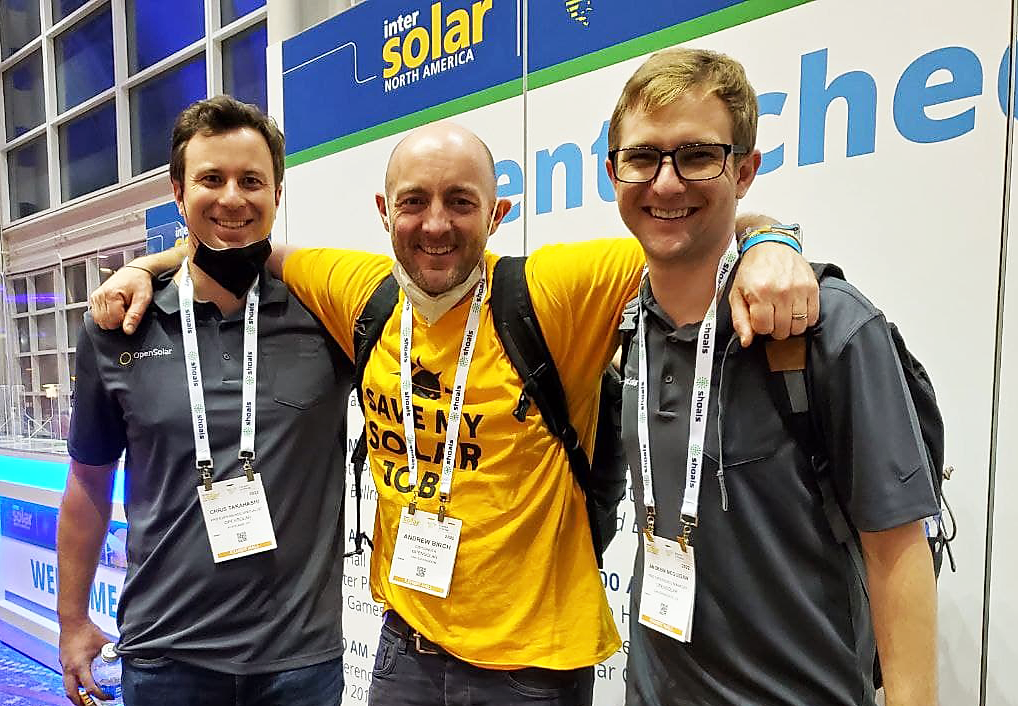 Chris, Birchy, and Andrew at the InterSolar conference January 2022