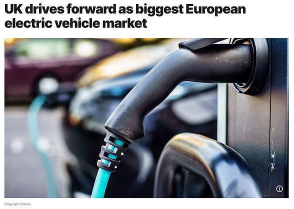 UK drives forward as biggest European electric vehicle market